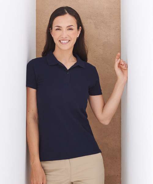 Women's micro-fine piqué polo shirt
