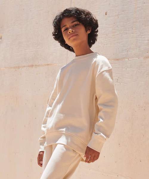 Kids sustainable fashion curved hem sweatshirt