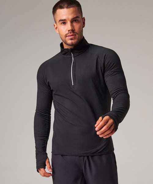 Long-sleeved ¼ zip top